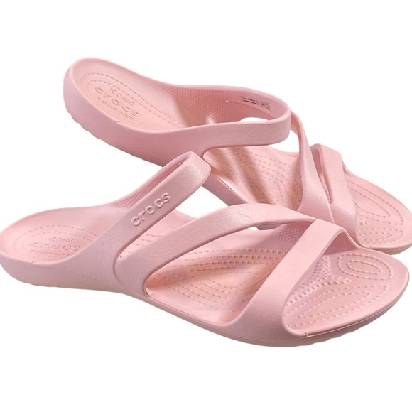 Crocs Kadee II Strappy Slide Sandals Womens 10 Pink Comfort Lightweight Casual - Picture 1 of 7